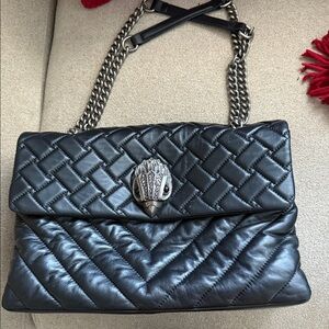 XXL Kurt Geiger Black Quilted Leather Shoulder Bag